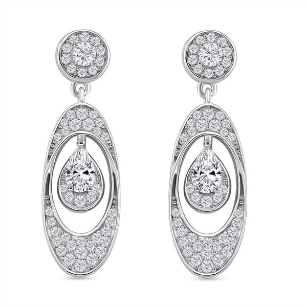 RADIANTA GRA zertifiziert Moissanit (D-VVS) Ohrringe 925 Silber rhodiniert ca. 1.01 ct