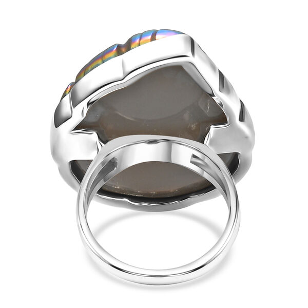 Sajen Silber-Fenster Drusy Wald Ring 925 Silber rhodiniert (Gr&ouml;&szlig;e 21.00) ca. 44.00 ct image number 4