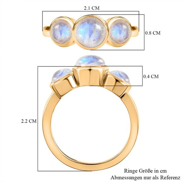 Premium Regenbogen Mondstein Ring - 2,15 ct. image number 7
