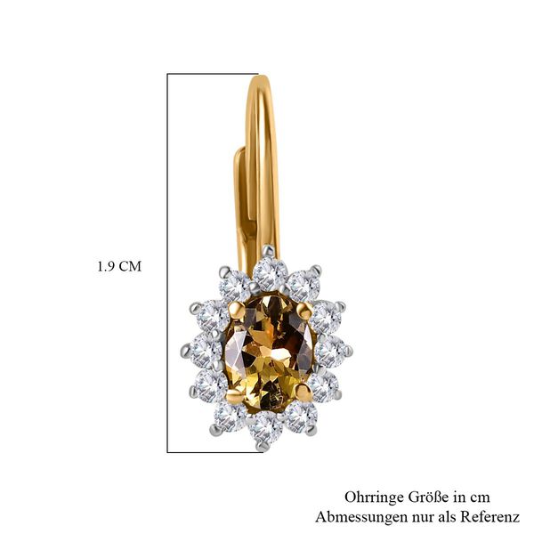 AA nat&uuml;rliche goldene Tansanit und Zirkon-Ohrringe - 1,14 ct. image number 5