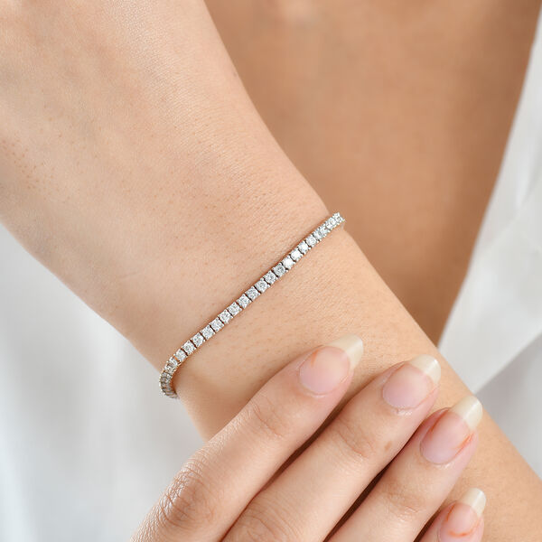 LUXURIANT SGL zertifiziertes VS-EF Labor Diamant 19cm Armband, 925 Silber 750 Ros&eacute;gold Vermeil - 4 ct. image number 3