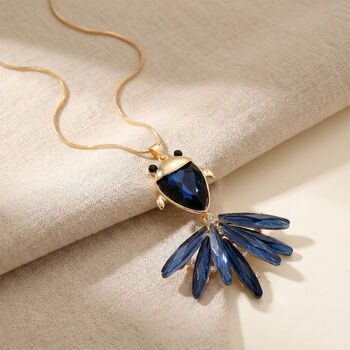 Mehrfarbiger Kristall Anh&auml;nger mit Kette ca. 63.5 cm + 5 cm Extender, Legierung Gelb