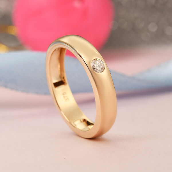 Diamant zertifiziert I2-I3 Band Ring 375 Gelbgold image number 2