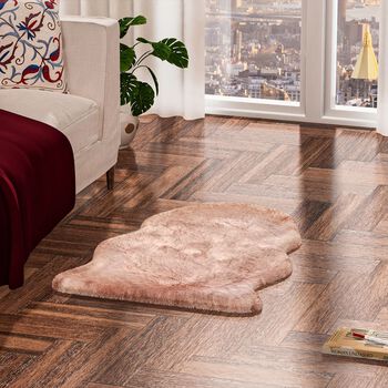 Luxury Edition: Wolkenweicher Kunstfell-Teppich, Altrosa