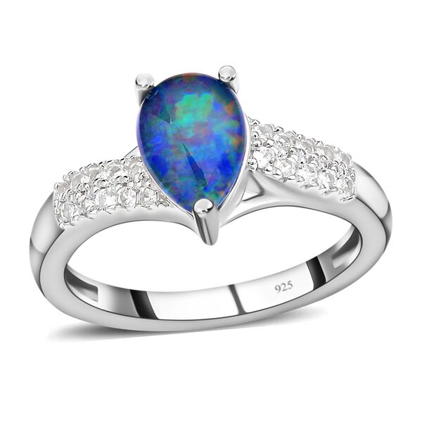 Boulder Opal Triplett und Zirkon-Ring - 1,47 ct. image number 6
