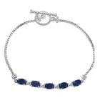 Ceylon Farbe Quarz, Weißer Zirkon Armband ca. 18 cm Messing ca. 3.31 ct