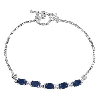 Ceylonfarbenes Quarz und Zirkon Armband, 18cm - 3,31 ct.