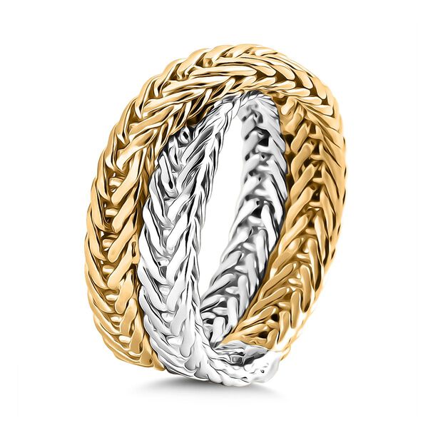 Royal Bali - 925 Silber Zweifarbige BeschichtungRing (Gr&ouml;&szlig;e 19.00) ca. 10,31g image number 3