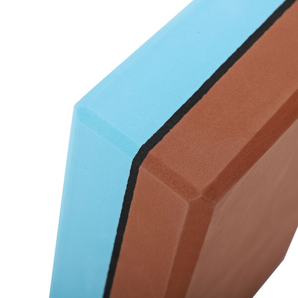 Yoga Block aus Eva-Schaum, Blau-Braun image number 6