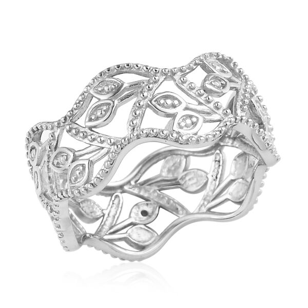 ALLORO Ring mit Diamantakzenten, 925 Silber platiniert image number 5