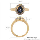 Masoala Saphir und Zirkon-Halo-Ring, 925 Silber vergoldet, 1,27 ct. image number 6