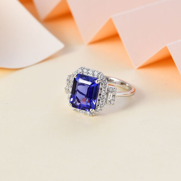 RHAPSODY AAAA Tansanit und VS EF Diamant-Ring in 950 Platin - 4,04 ct. image number 2