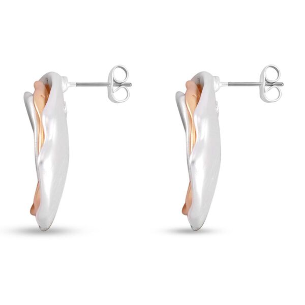 2er Set - Wei&szlig;e S&uuml;&szlig;wasser Perle, Wei&szlig;er Zirkonia Ohrringe und Halskette Schmuckset, Messing image number 7