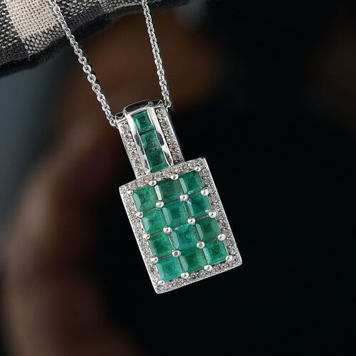D’joy AA Smaragd Schmuckset 925 Silber rhodiniert ca. 2,56 ct. image number 1