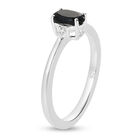 Schwarzer Spinell und Weißer Simulierter Diamant Ring 925 Silber  ca. 0,63 ct image number 4