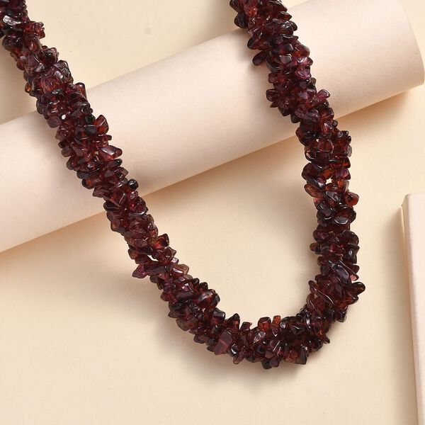 Roter Granat Halskette ca. 50 cm 925 Silber rhodiniert ca. 93.80 ct image number 2