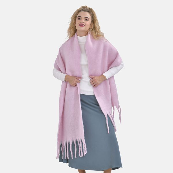 Oversize Kuschel-Schal mit Quasten, Rosa image number 4