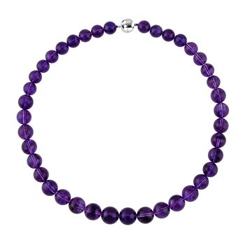 AAA Afrikanischer Amethyst Halskette (11-15 mm) ca. 50 cm 925 Silber rhodiniert ca. 466.50 ct