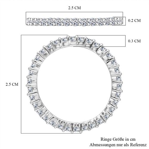 LUXURIANT DIAMOND- SI-GH Labor Diamant Ring, 925 Silber platiniert - 1 ct. image number 3