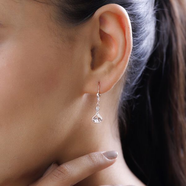 Marropino Morganit, Wei&szlig;er Zirkon Ohrringe, 925 Silber Ros&eacute;gold Vermeil ca. 0.98 ct image number 2