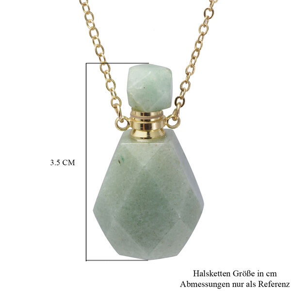 Gr&uuml;ner Aventurin Parf&uuml;mflaschen-Anh&auml;nger mit Kette, 50 cm, Messing ca. 69,00 ct image number 4