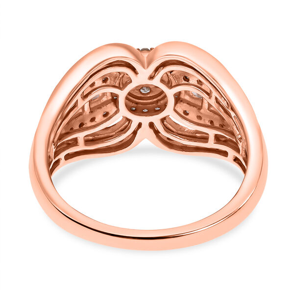 Nat&uuml;rlicher Champagner Diamant Ring, 925 Silber Ros&eacute;gold Vermeil (Gr&ouml;&szlig;e 18.00) ca. 0.50 ct image number 5