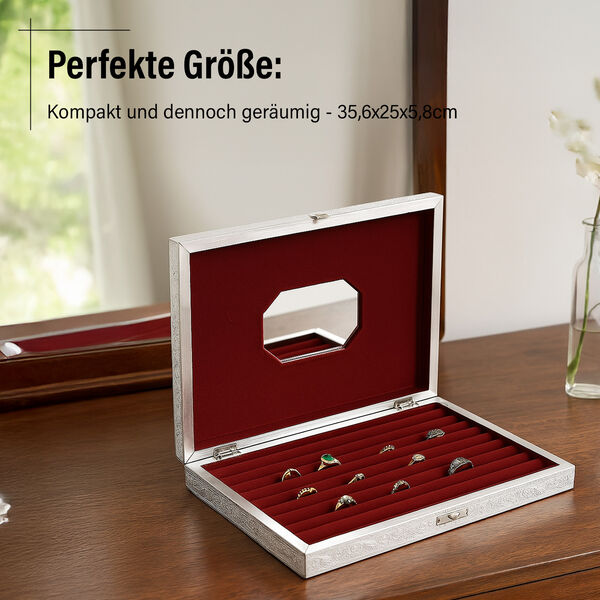 Minakari-Ringbox, Pfauentanz-Design, für 150 Ringe, 35,6x25x5,8 cm image number 4