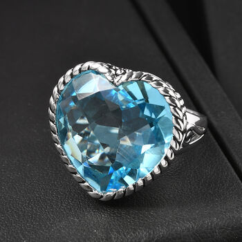 Sajen Silber - AAA Paraiba Quarz Ring 925 Silber rhodiniert (Gr&ouml;&szlig;e 18.00) ca. 25.05 ct