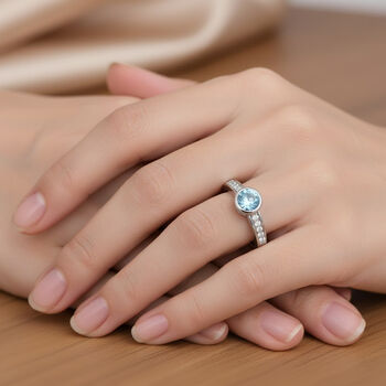 D'Joy blauer und wei&szlig;er Zirkon Ring - 1,30 ct.