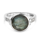 Labradorit und Zirkon-Ring, 925 Silber platiniert  ca. 3,03 ct image number 0