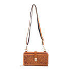 CHAOS BY ELSIE - Gewebte Umh&auml;ngetasche aus 100% echtem Leder mit RFID Schutz, Gr&ouml;&szlig;e 20x2x11 cm, Hellbraun