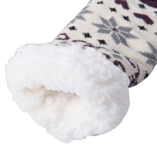 2er-Set - Rutschfeste Haussocken mit Sherpafutter, Wintermuster, Einheitsgr&ouml;&szlig;e, Mehrfarbig image number 3
