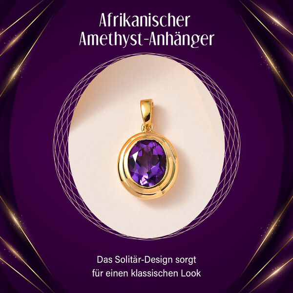 Simple Solit&auml;r afrikanischer Amethyst-Anh&auml;nger image number 7