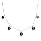 Tahiti-Zuchtperlen-Halskette, 9-12mm, ca. 50 cm, 925 Silber rhodiniert