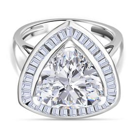 Moissanit Ring 925 Silber rhodiniert (Größe 17.00) ca. 5,64 ct
