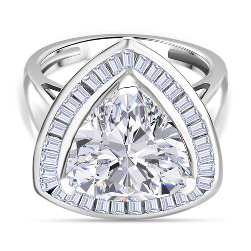 Moissanit Ring 925 Silber rhodiniert (Größe 17.00) ca. 5,64 ct image number 0