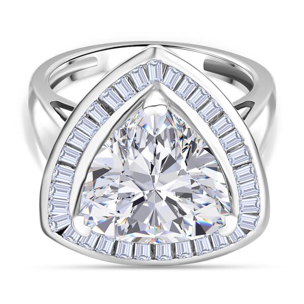 Moissanit Ring 925 Silber rhodiniert (Größe 17.00) ca. 5,64 ct image number 0