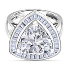 Moissanit Ring 925 Silber rhodiniert (Größe 17.00) ca. 5,64 ct