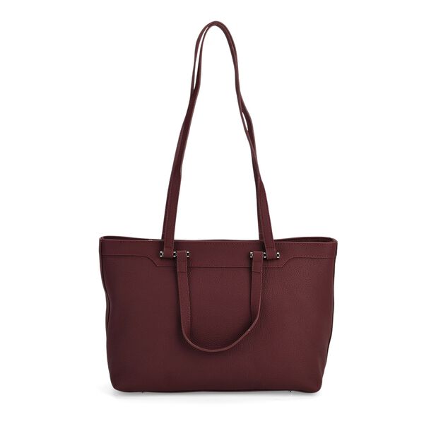 Leder-Shopper mit Doppelhenkel, 30x12x23 cm, Burgunder image number 0