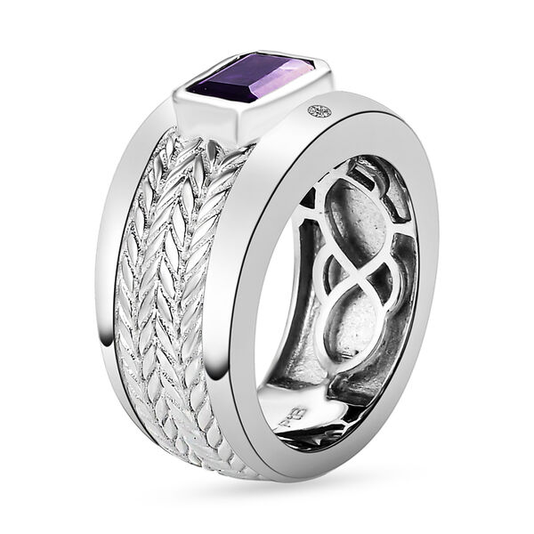 Afrikanischer Amethyst und weißer Zirkon-Ring - 1,05 ct. image number 5