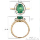 ILIANA AAAA Smaragd und Diamant Halo-Ring in Gold image number 5