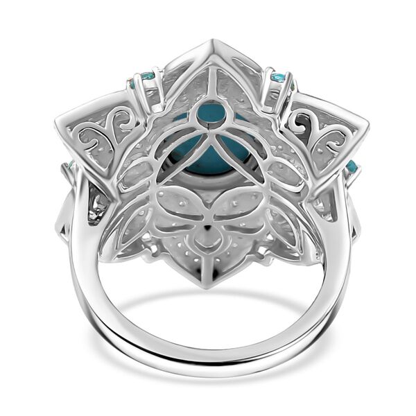 Sleeping Beauty Türkis, Paraiba Apatit und Zirkon Ring - 4,33 ct. image number 6