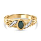Grandidierit und weißer Zirkon-Ring, 925 Silber vergoldet (Größe 20.00) ca. 0.53 ct