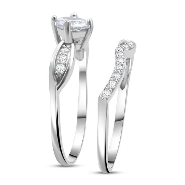 LUSTRO STELLA - Weißer Zirkonia Ring 925 Silber rhodiniert (Größe 21.00) image number 4