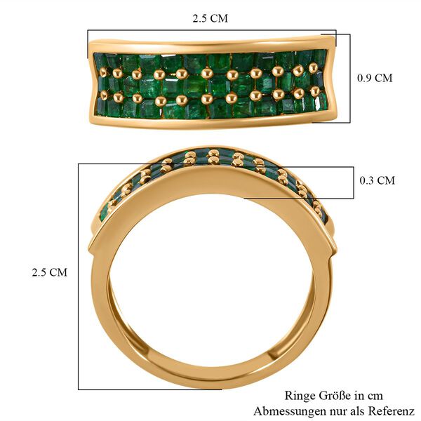 AA Gemfields Smaragd Ring, 925 Silber Gelbgold Vermeil (Gr&ouml;&szlig;e 17.00) ca. 1.67 ct image number 4