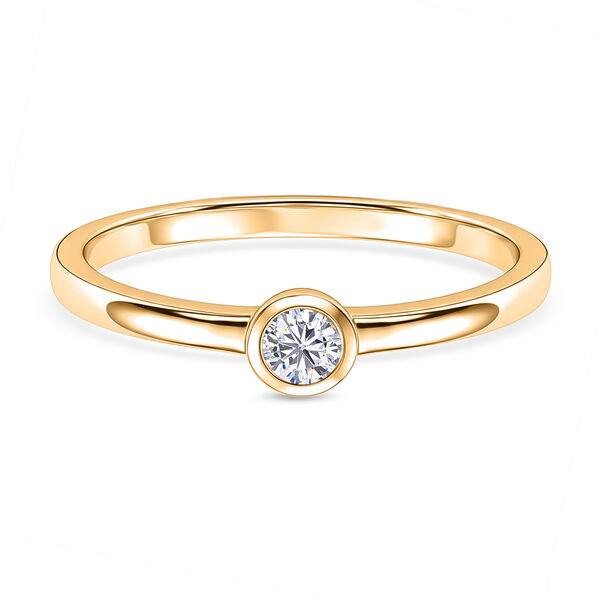 LUXURIANT DIAMOND - Lab Grown Diamant VS-EF Ring 925 Silber 750 Gelbgold Vermeil (Gr&ouml;&szlig;e 23.00) ca. 0,25 ct image number 0