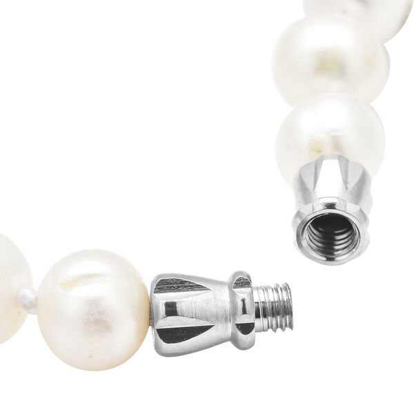 Süßwasserzuchtperlen und weißes Kristall-Armband, 19 cm - 24,50 ct. image number 3
