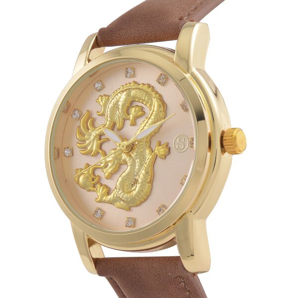 STRADA Armbanduhr, SL28 Quarzwerk, 4,00cm Geh&auml;use, 23,50cm Bandl&auml;nge, Gold image number 4