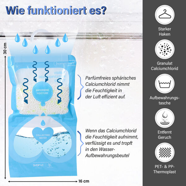 Homesmart: 10er Set, H&auml;ngende Luftentfeuchterbeutel, Zitrone image number 3