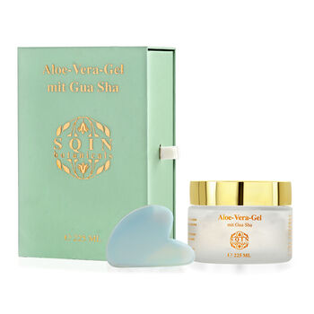 SQIN Botanicals - Aloe Vera Gel Set mit Opalit Gua Sha, 225ml